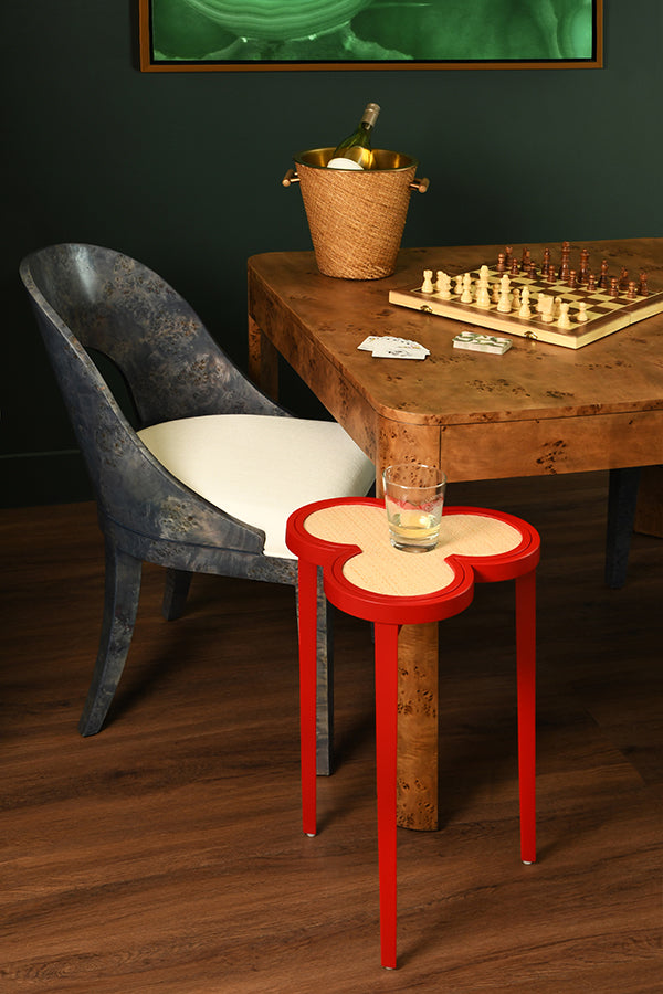 Worlds Away Dylan Accent Table, Red