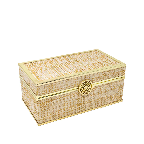 Lilly Pulitzer Jewelry Box, Gold Raffia - Hunt and Bloom