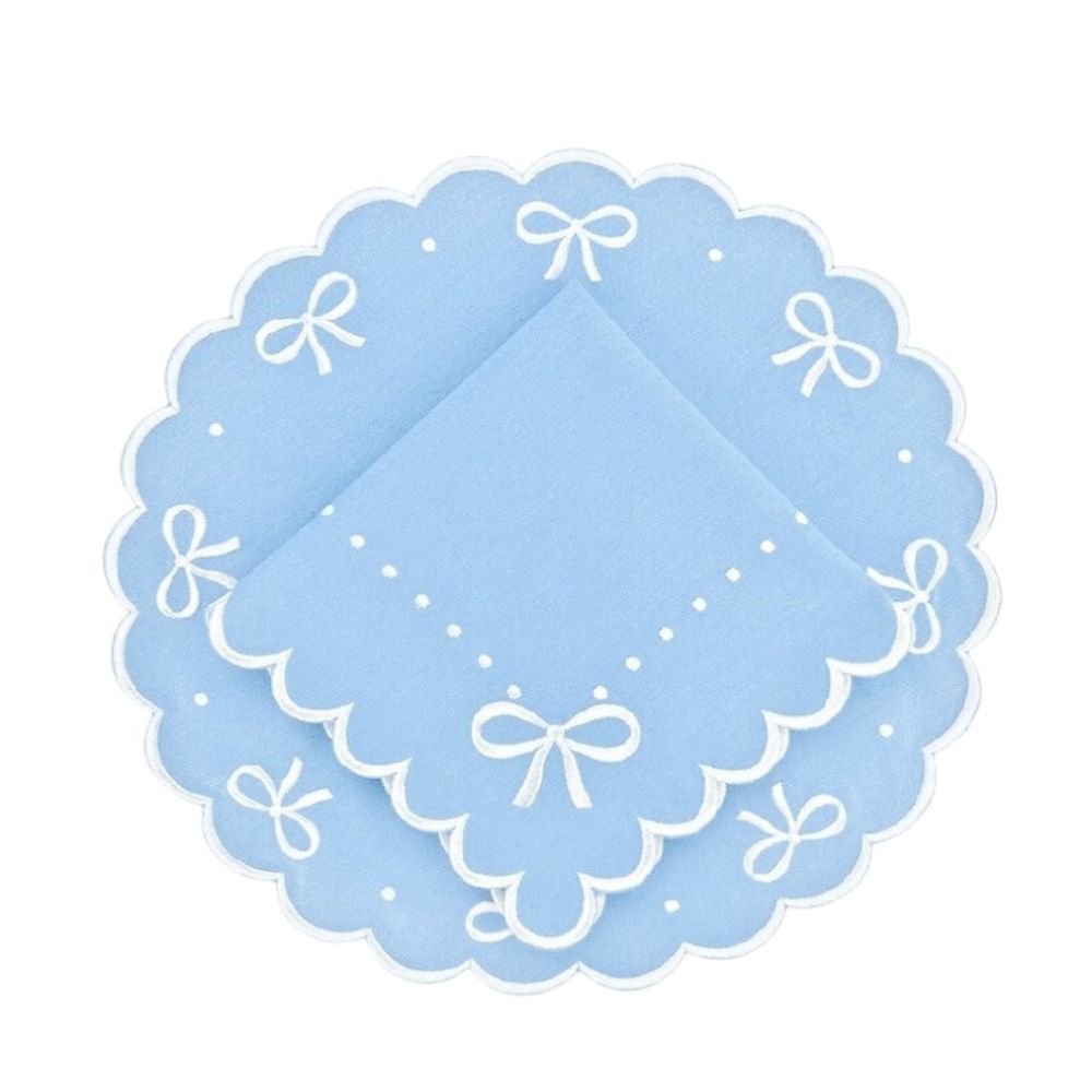 Juliet Blue Bows Napkins, Set of 4