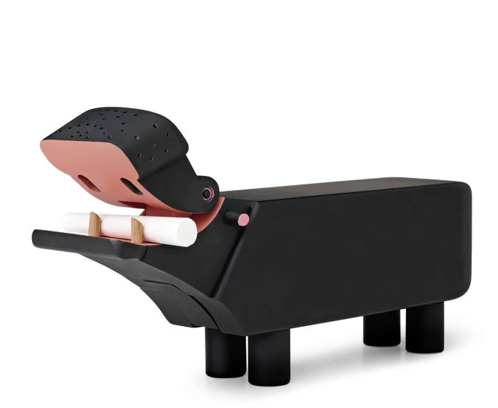 Black Wooden Hippo