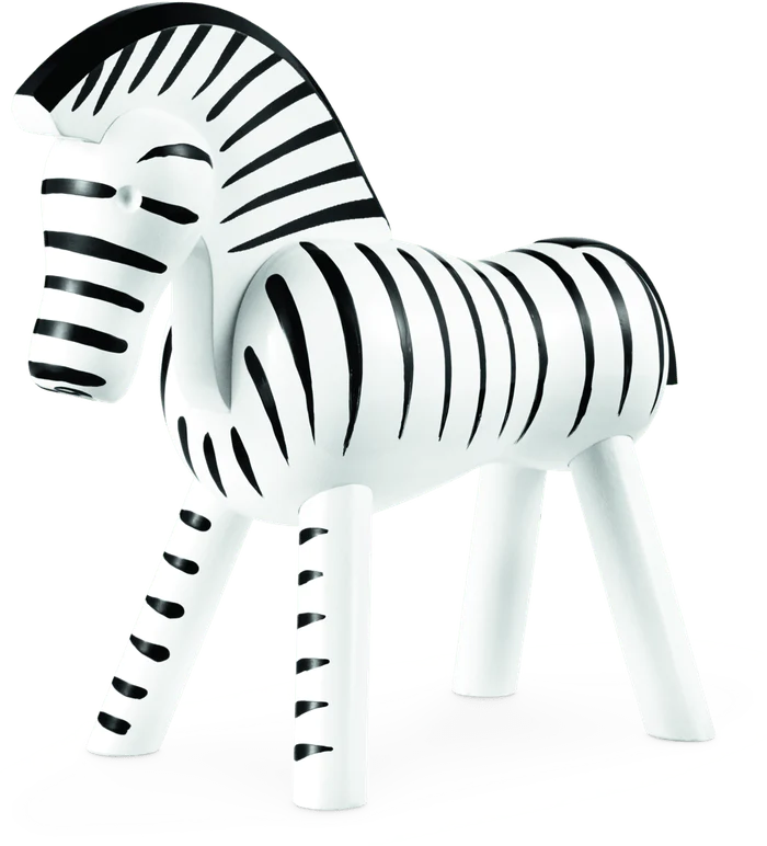 Wooden White and Black Zebra