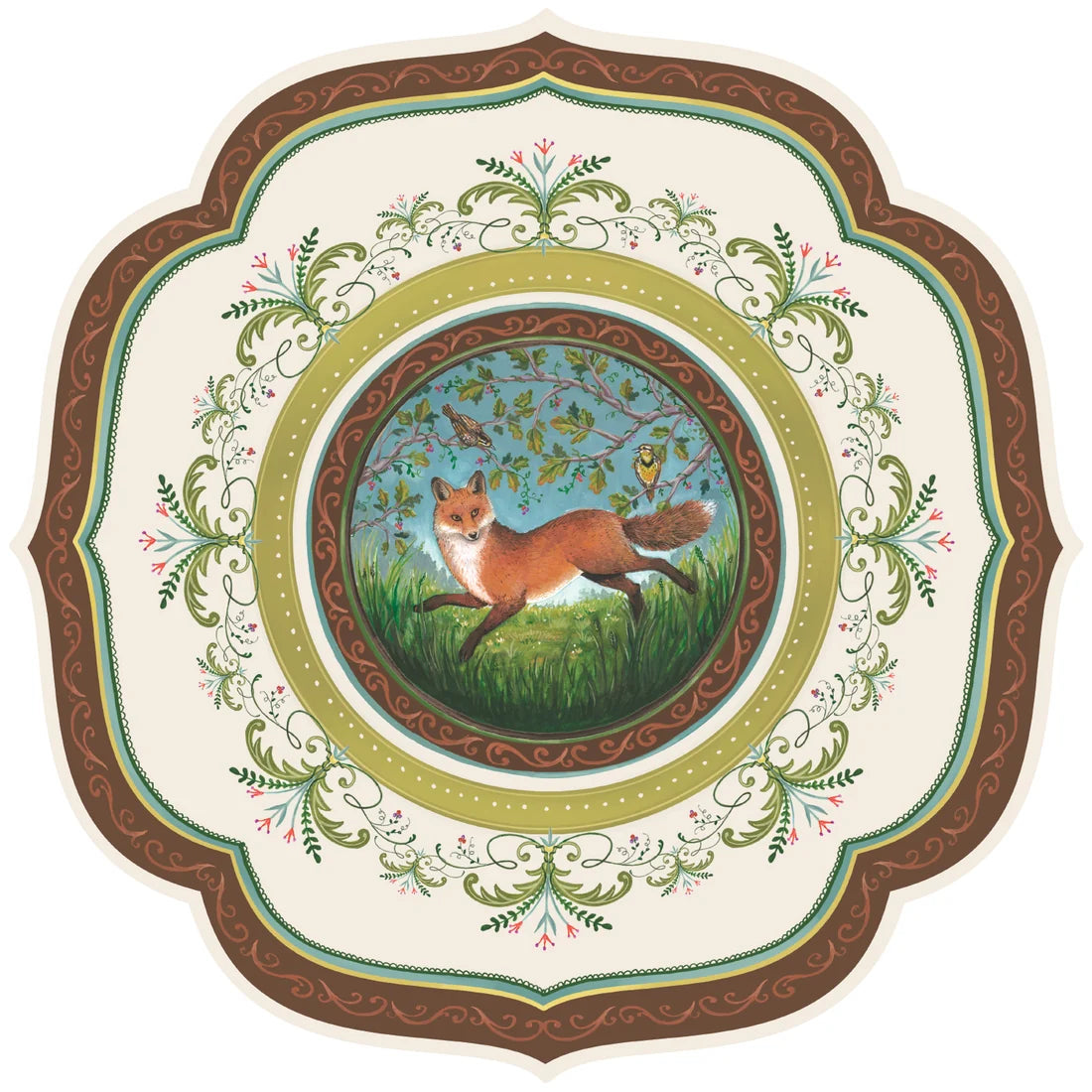 Hester & Cook Die-cut Fanciful Fox China Placemats
