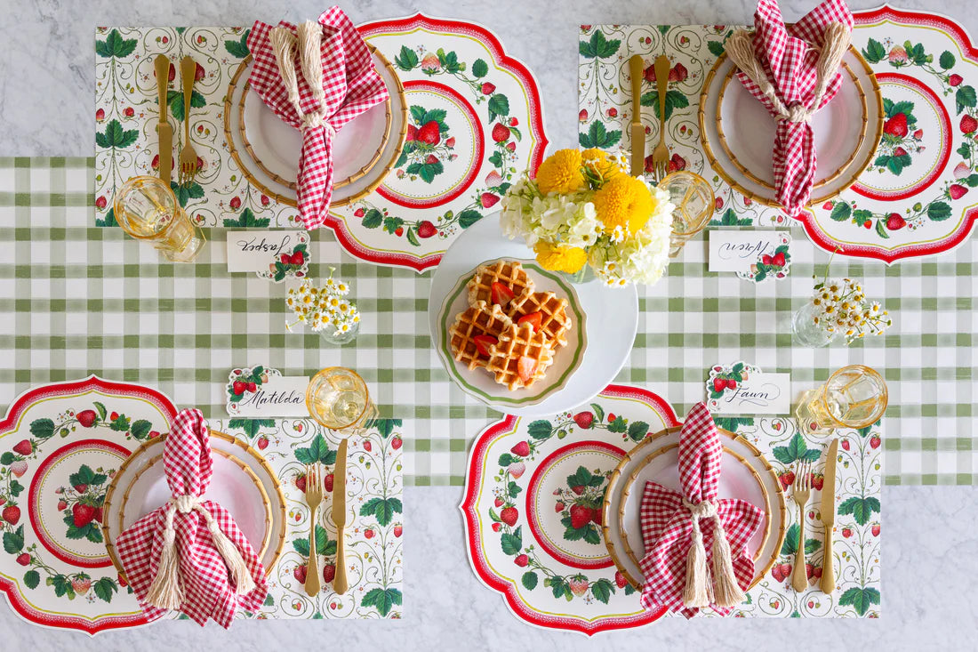 Die-cut Strawberry China Paper Placemats