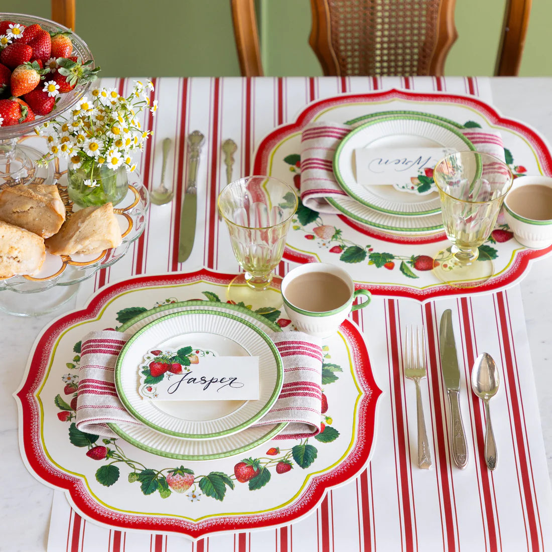 Die-cut Strawberry China Paper Placemats