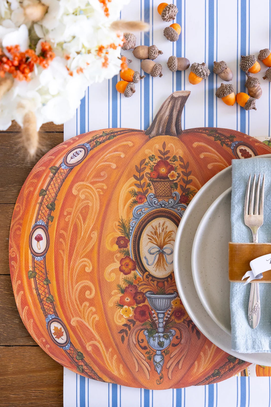 Hester & Cook Die-cut Antique Pumpkin Placemat