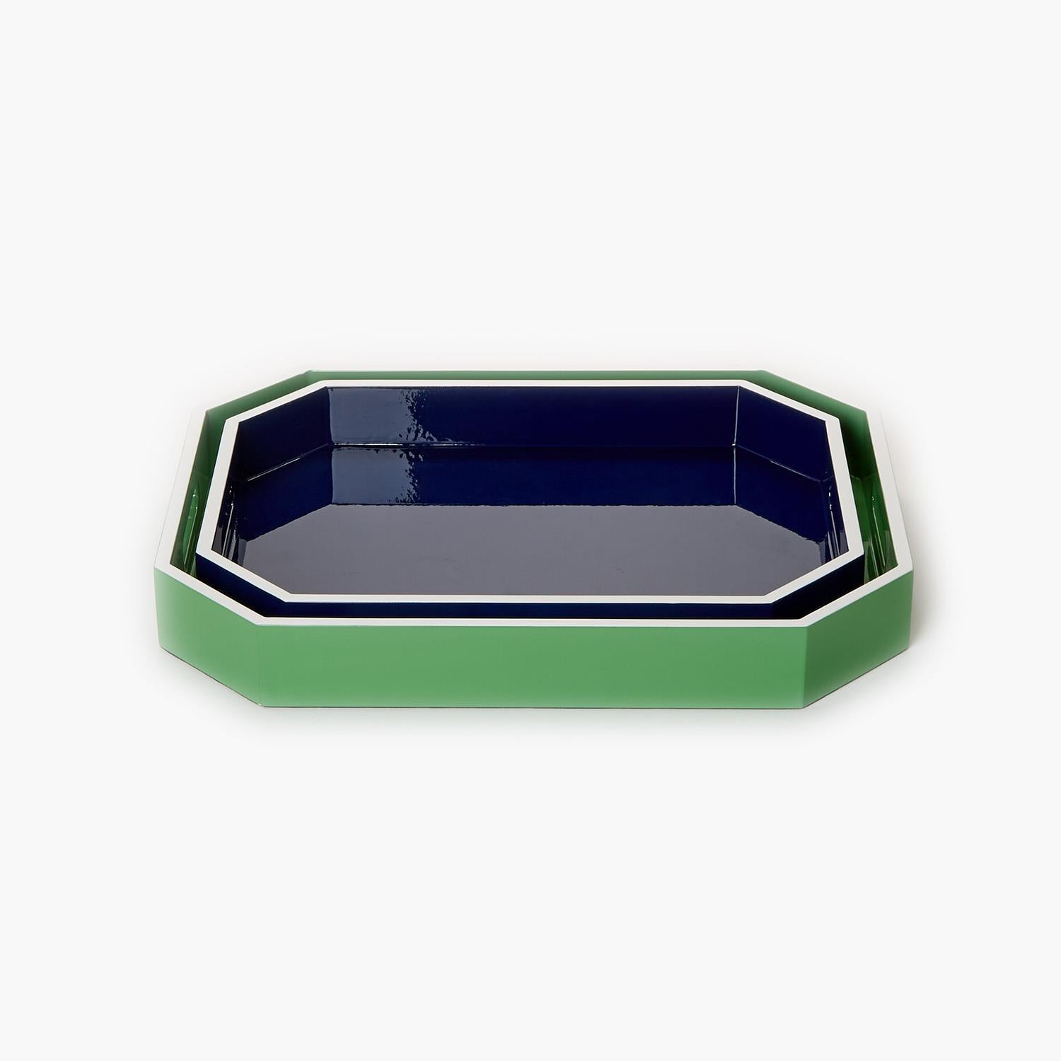 Ravelle Lacquer Tray, 17 3/4"L, Green