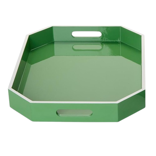 Ravelle Lacquer Tray, 17 3/4"L, Green