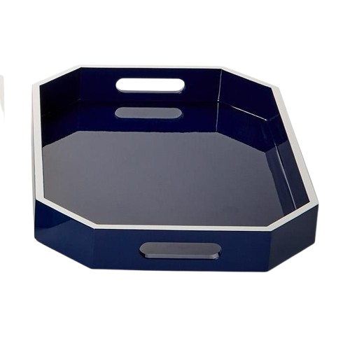Ravelle Lacquer Tray, 15 3/4"L, Blue