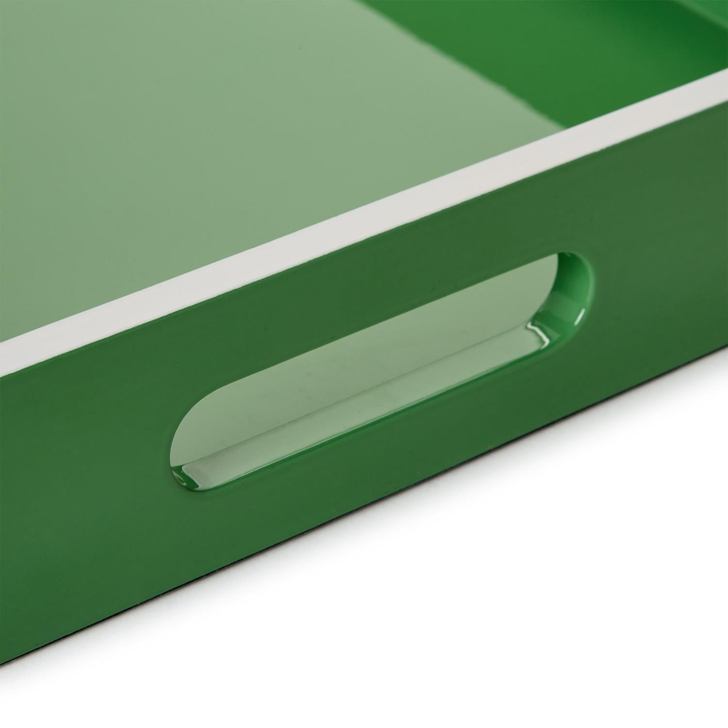 Ravelle Lacquer Tray, 17 3/4"L, Green