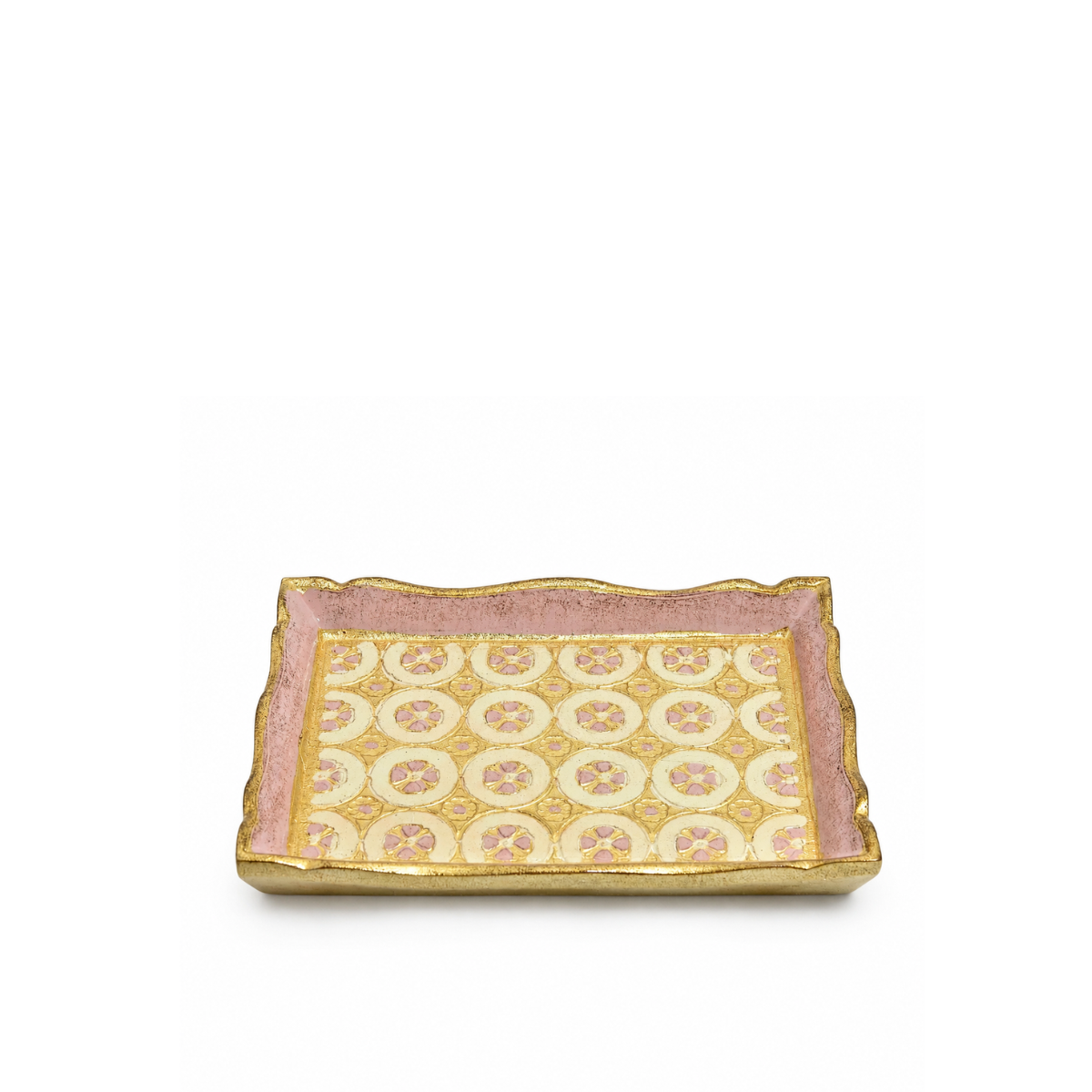 Chola Carved Mini Tray, Pink
