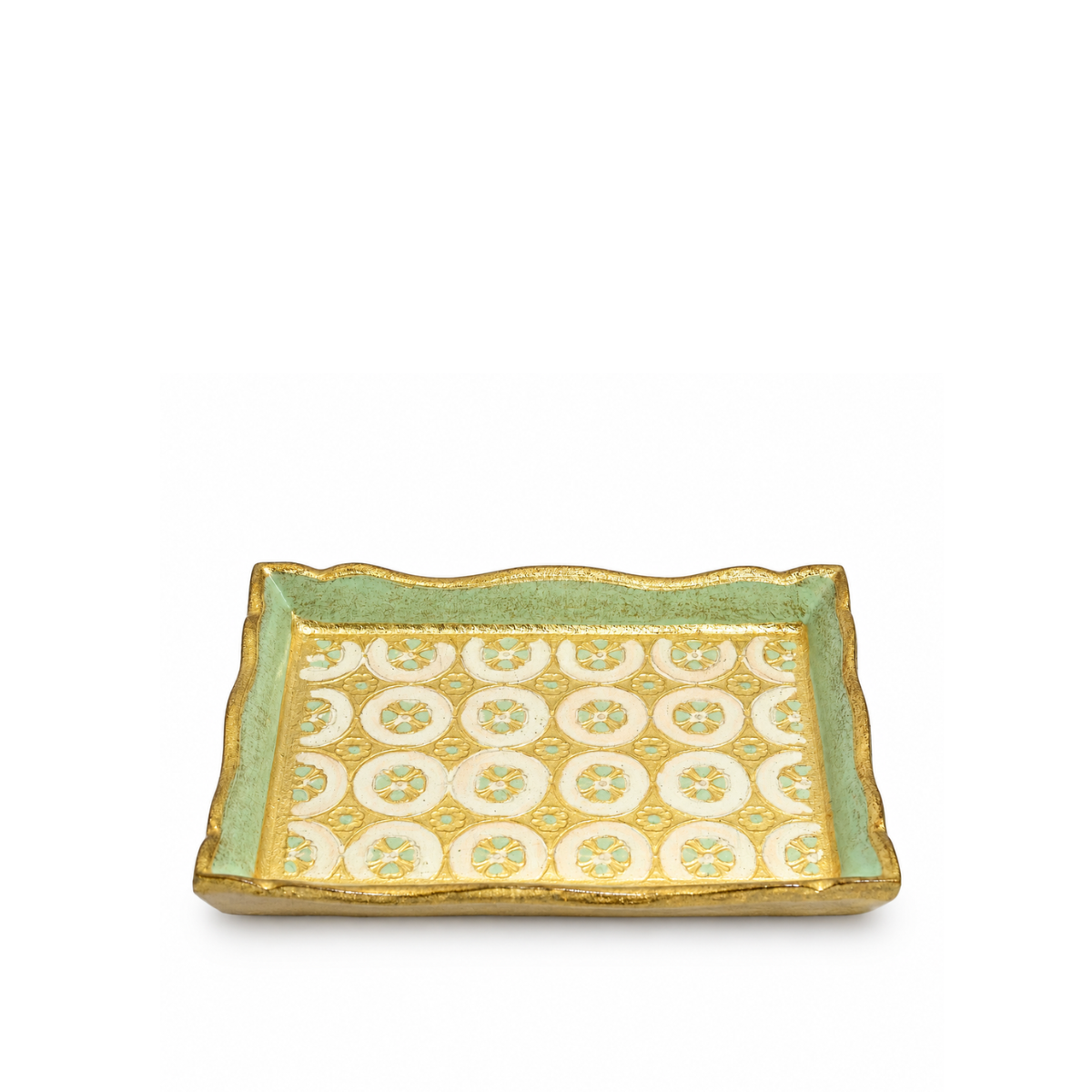 Chola Carved Mini Tray, Sage Green