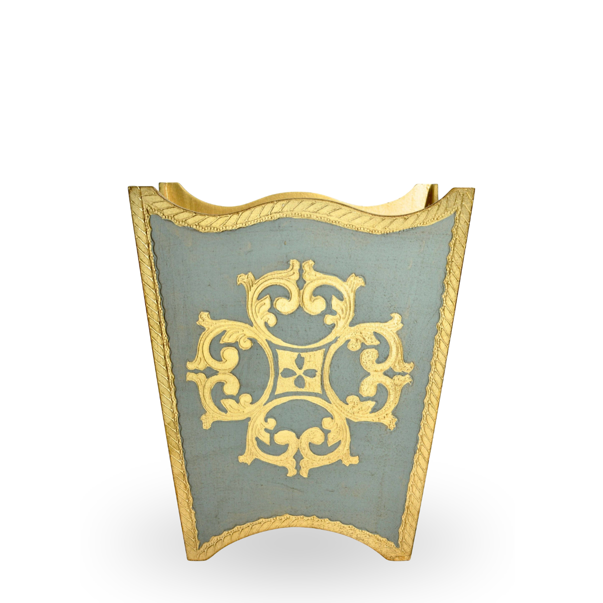 Dia Florentine Waste Bin, Sage & Gold
