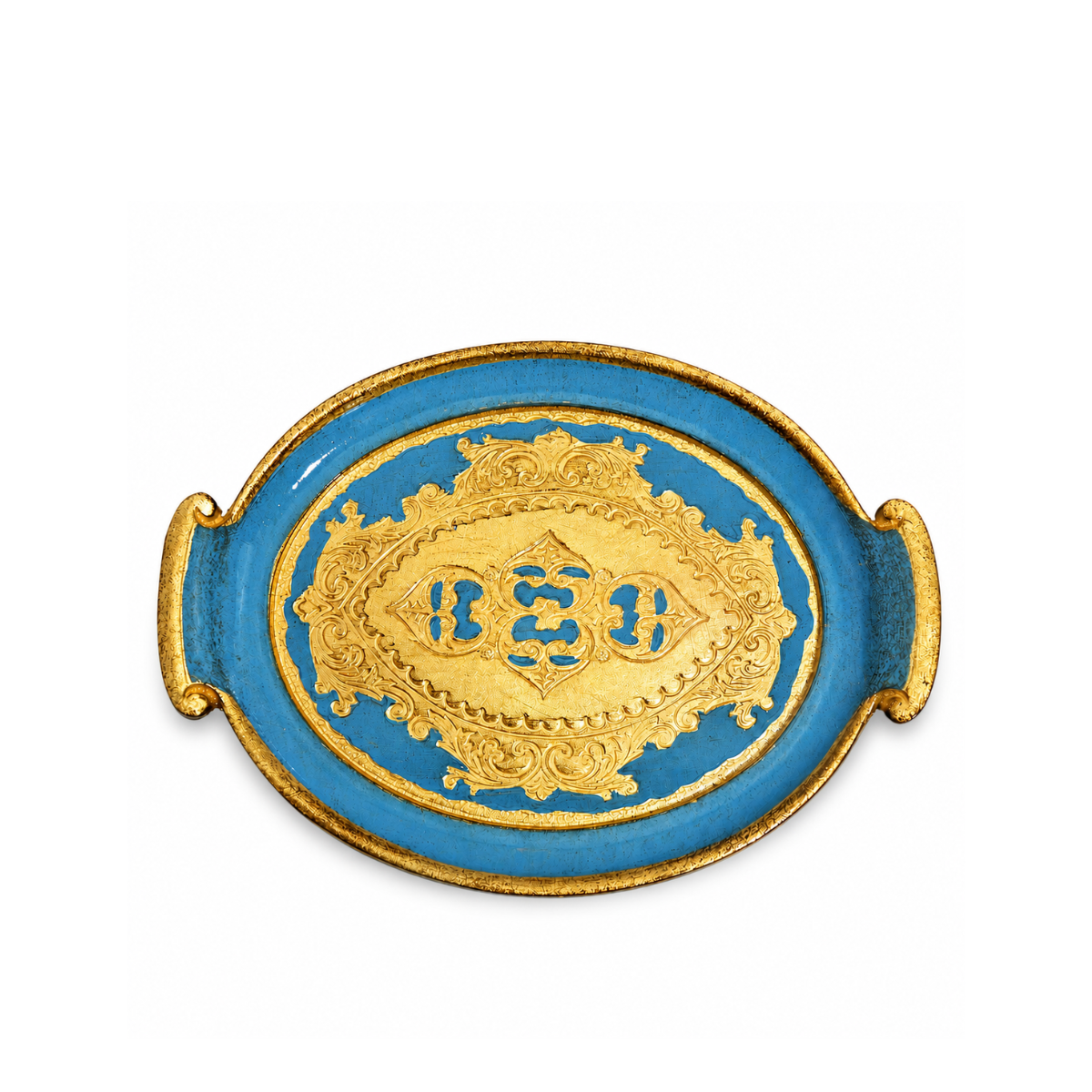 Fiametta Oval Tray, Capri Blue