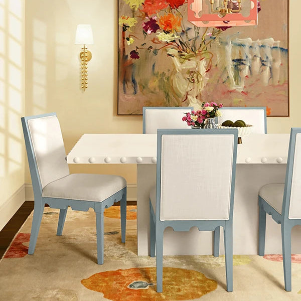 Worlds Away Lucian Rectangular Dining Table, White