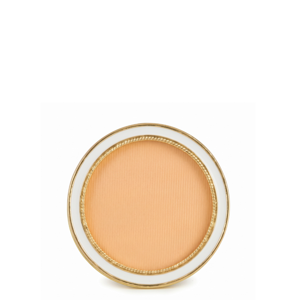 Leslie Round Enamel Small Frame, White