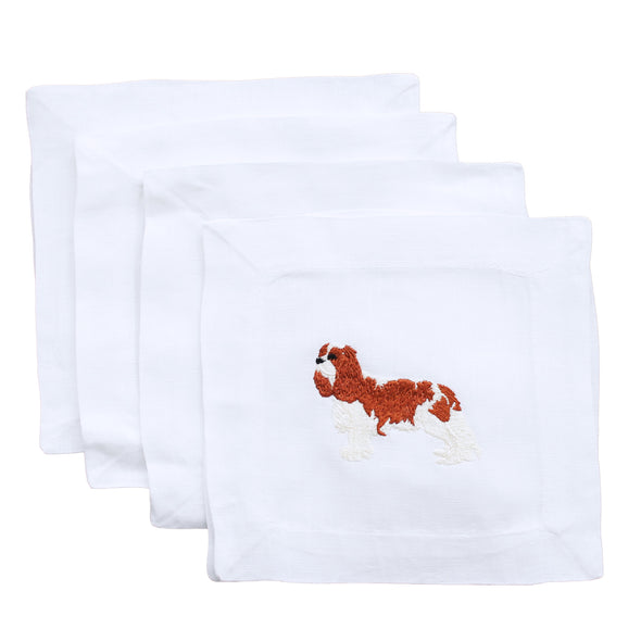 Cavalier King Charles Embroidered Cocktail Napkins