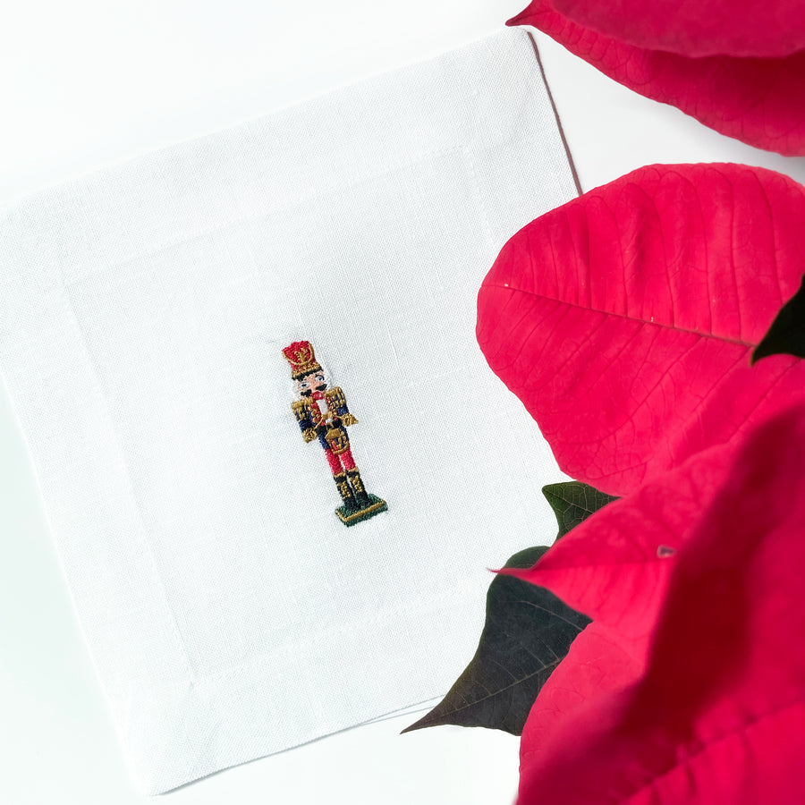 Christmas Embroidered Cocktail Napkins