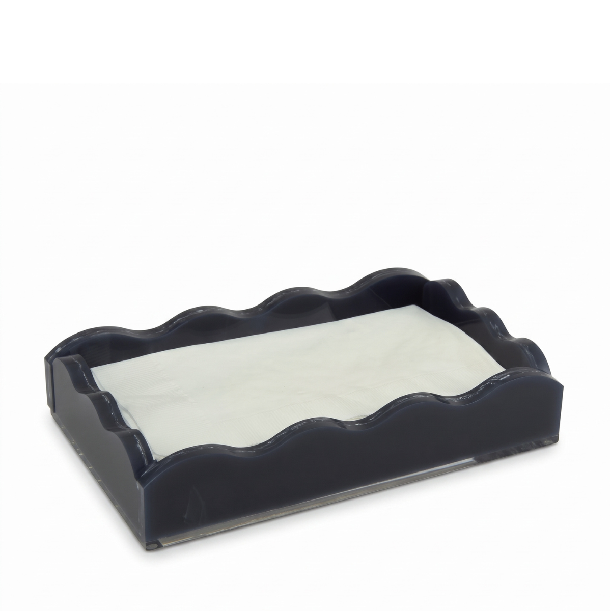 Lewis Marbled Guest Towel Napkin Holder, Black