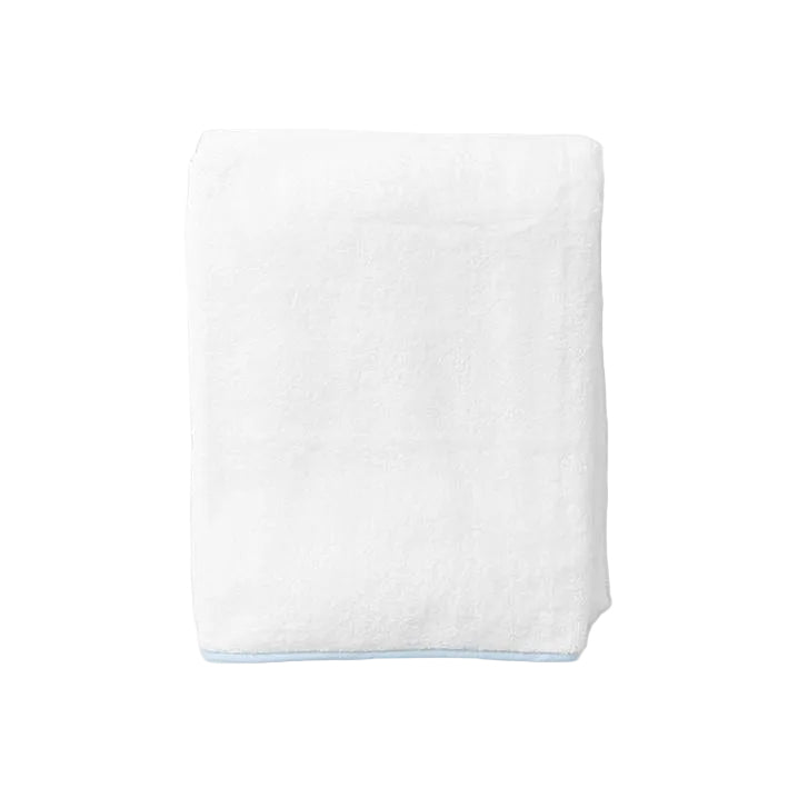 Weezie Signature Bath Towel, Light Blue on White