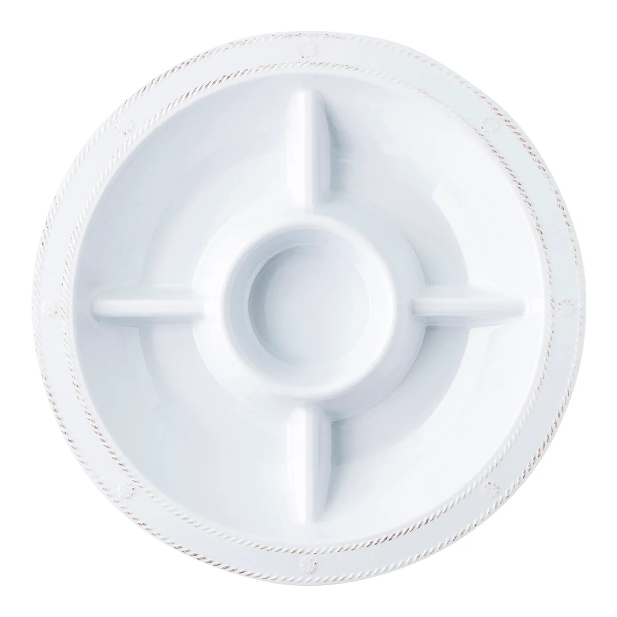 Juliska Berry & Thread Melamine 15" Crudité Platter, Whitewash