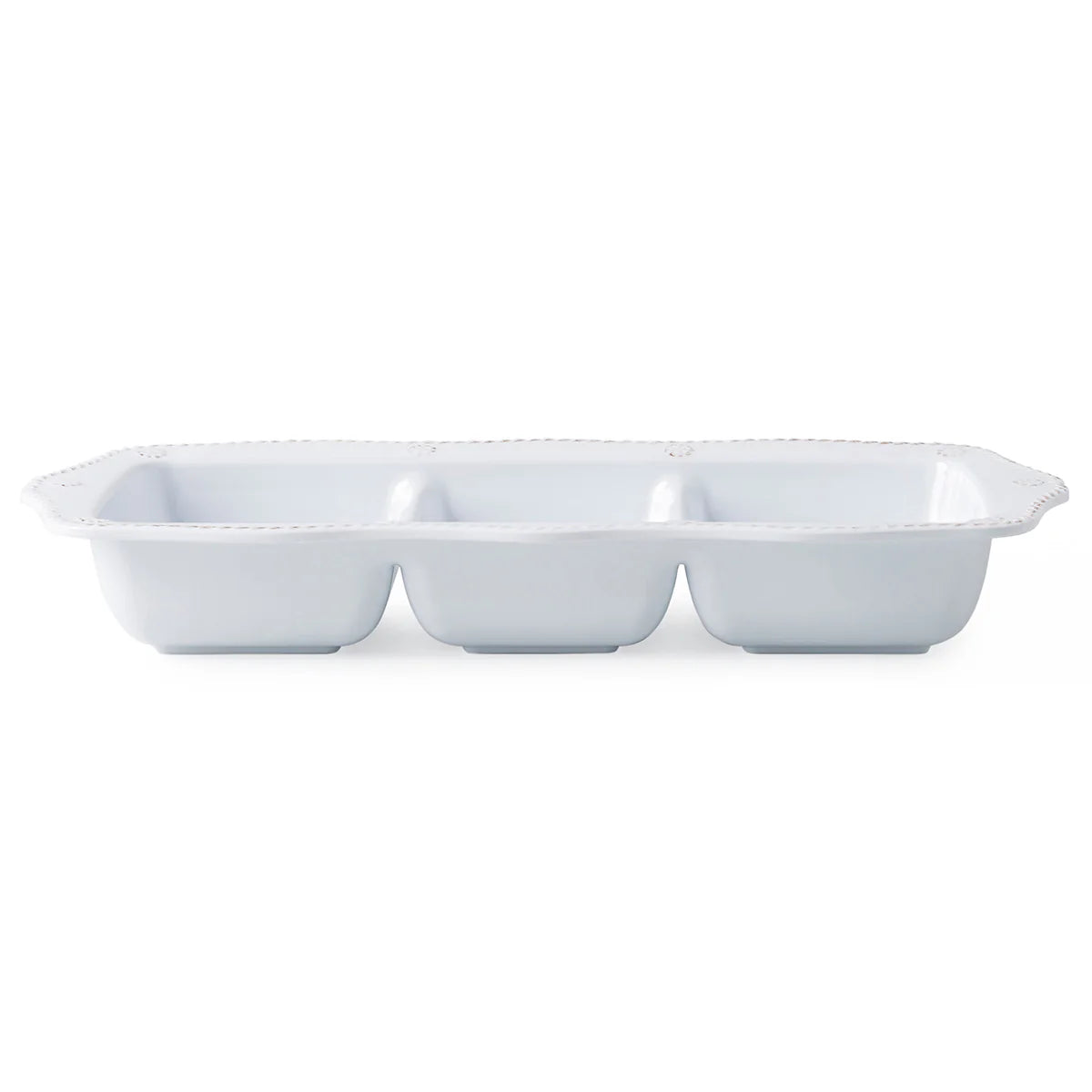 Juliska Berry & Thread Melamine 14" Triple Section Server, Whitewash