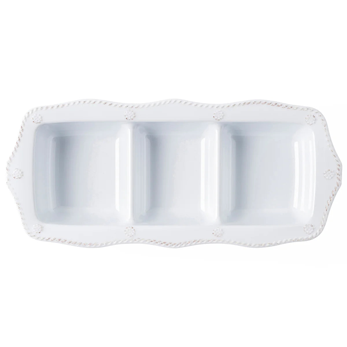 Juliska Berry & Thread Melamine 14" Triple Section Server, Whitewash