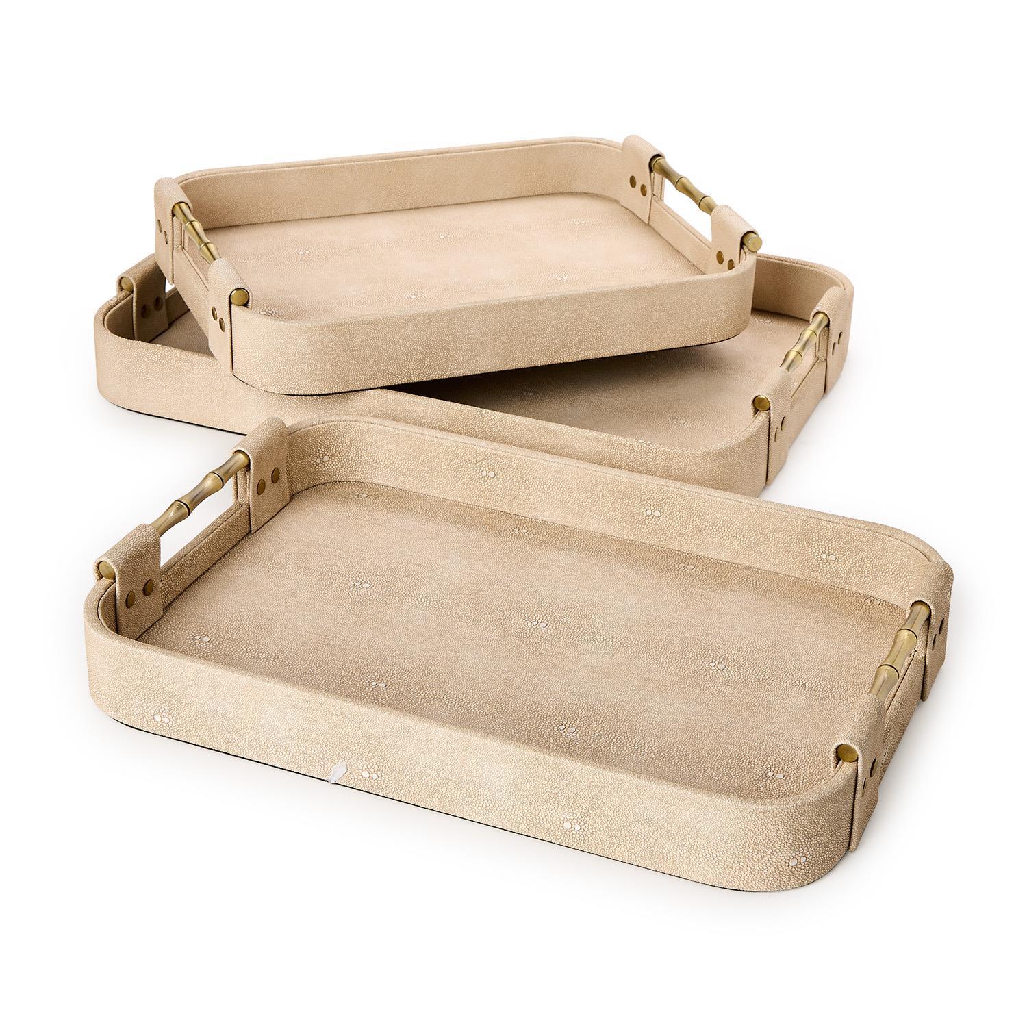 Richard Faux Shagreen Tray, Medium