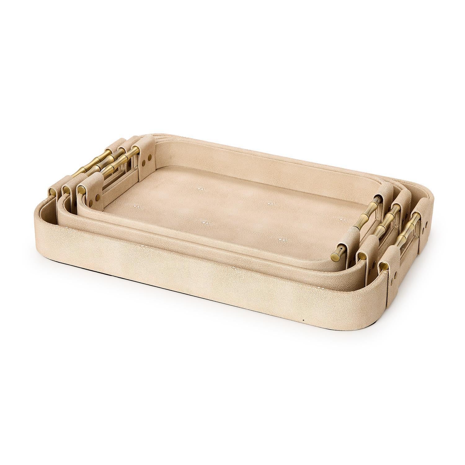 Richard Faux Shagreen Tray, Medium