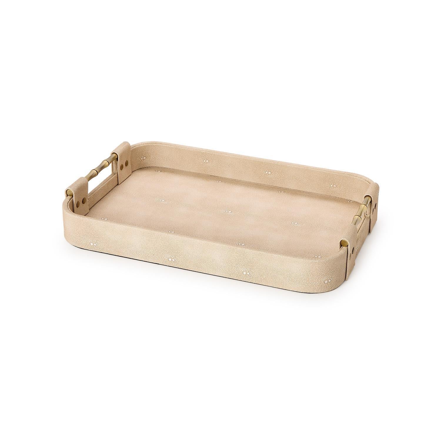 Richard Faux Shagreen Tray, Medium