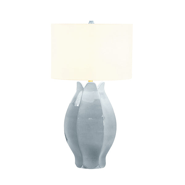 Worlds Away Mae Table Lamp, Gray Blue