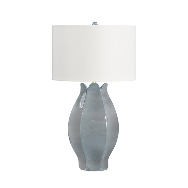 Worlds Away Mae Table Lamp, Gray Blue