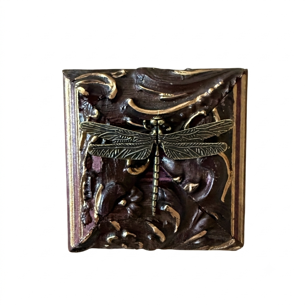 Museum Bee, Painted Frame with Dragonfly