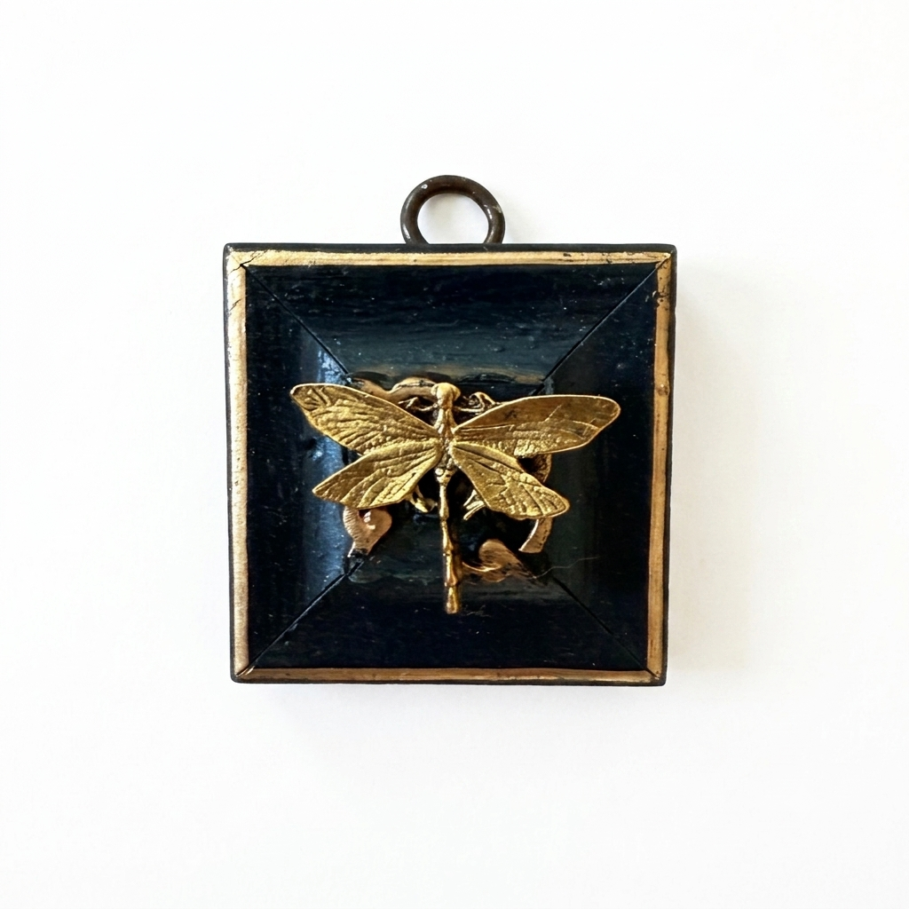 Museum Bee, Painted Frame with Dragonfly