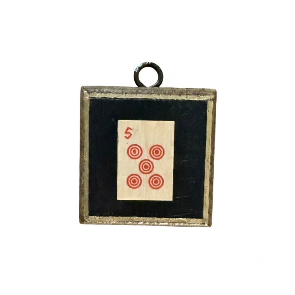 Museum Bee, Bourbon Barrel Frame with Mahjong Tile