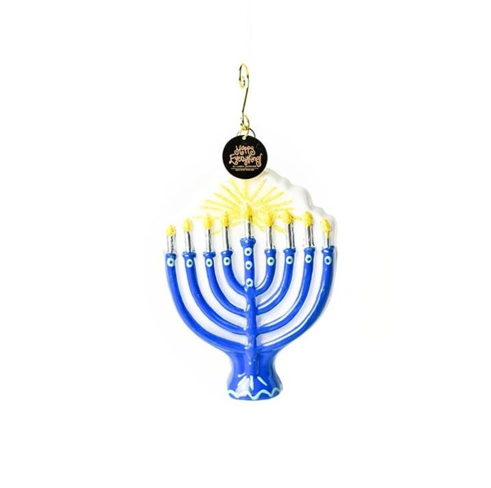 Menorah Glass Ornament