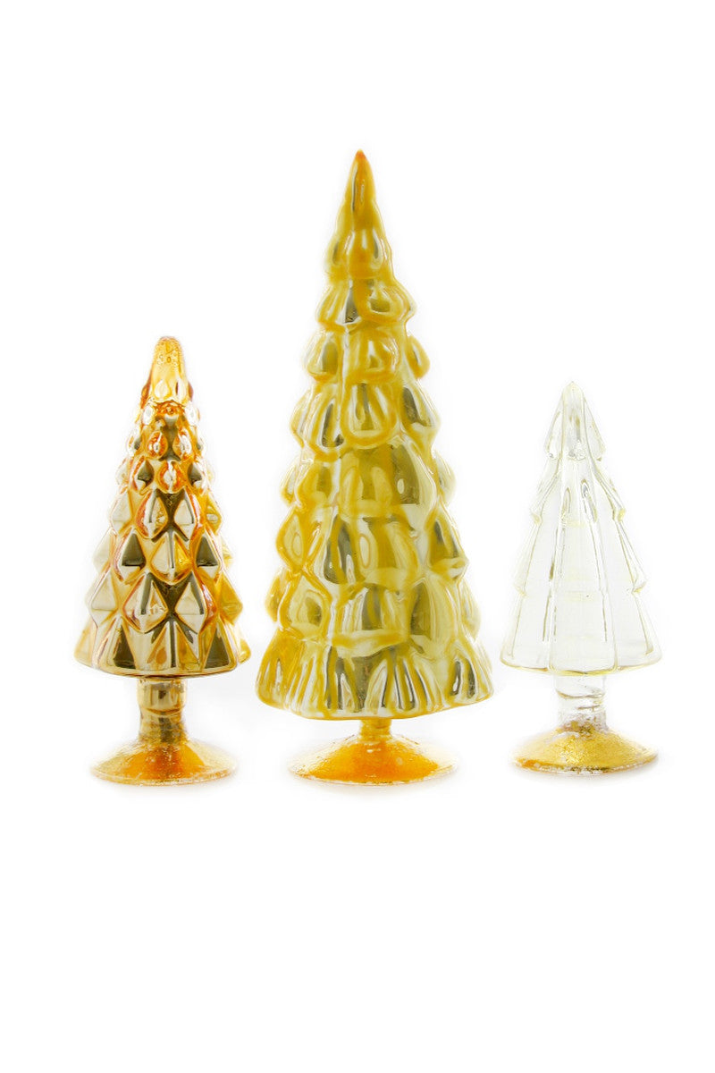 Yellow Glass Trees, Set of 3