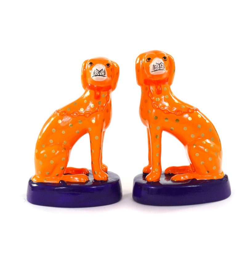 Orange Preppy Dalmatians, Pair