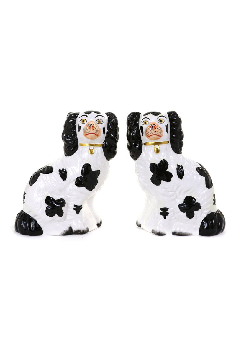 Black and White Preppy Spaniels, Pair