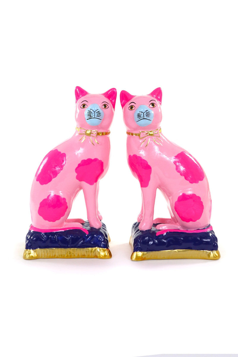 Poppy Pink Cats, Pair