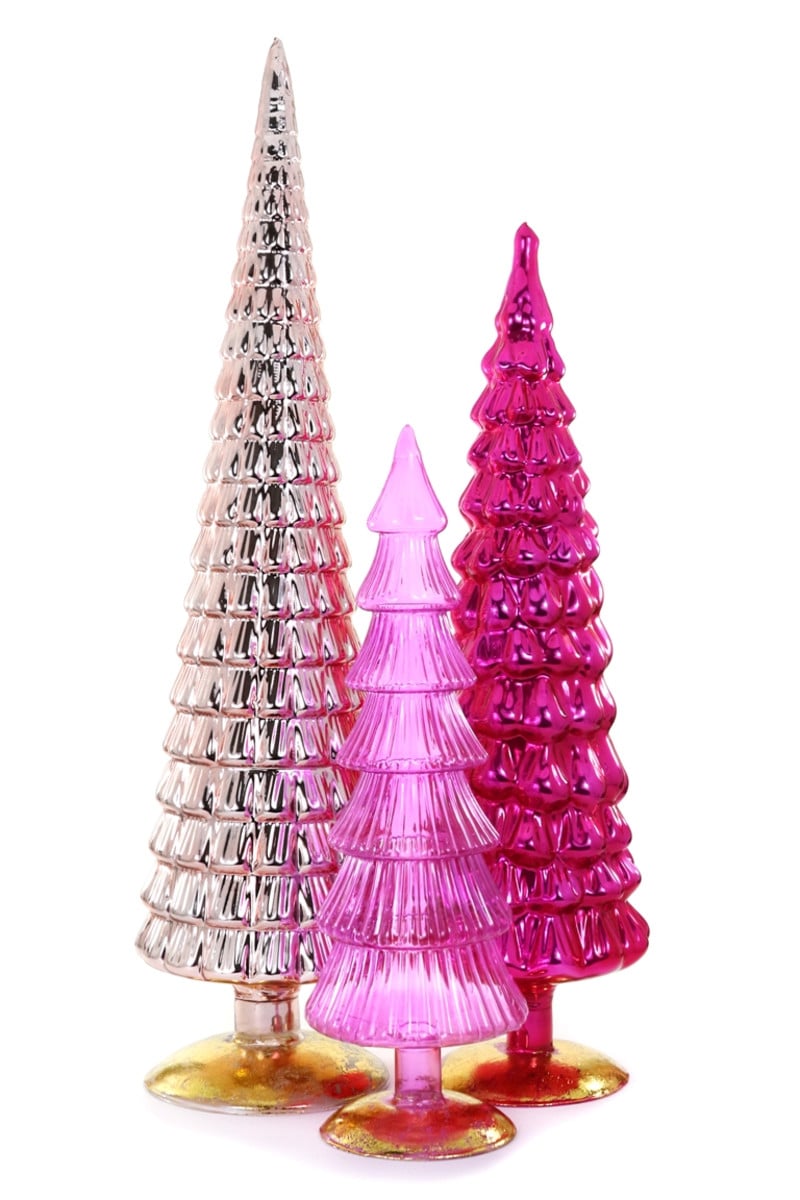 Extra Tall Berry Splendor Glass Trees, Set of 3