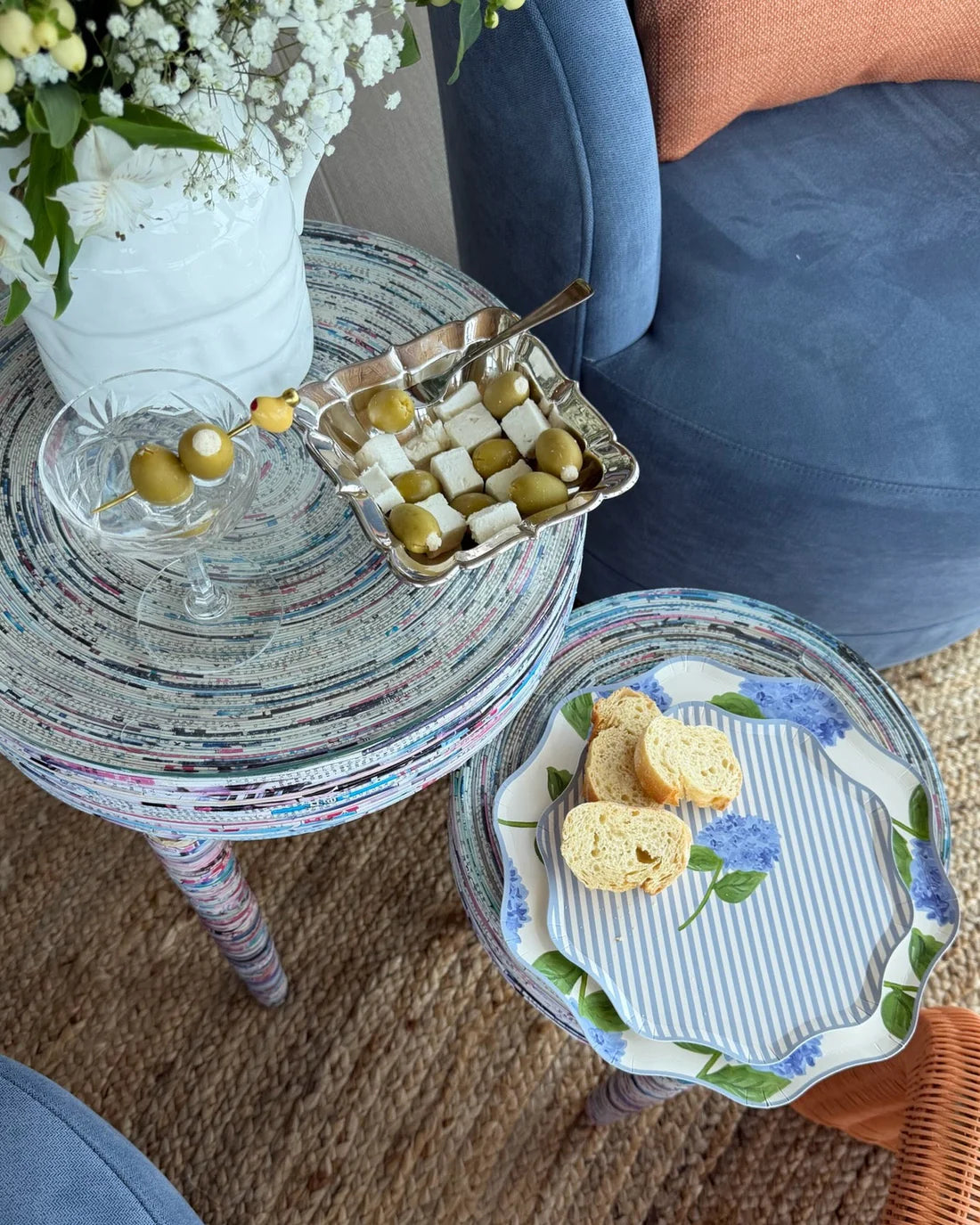 Meyers Dessert Paper Plate Set, Hydrangea