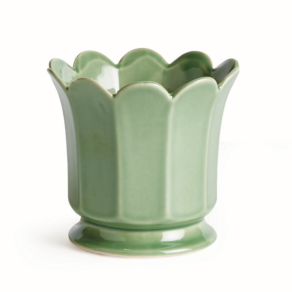 Barkley Footed Cachepot, Small Green