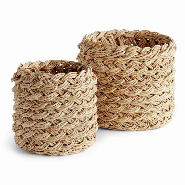 Penn French Braid Round Baskets, Set of 2