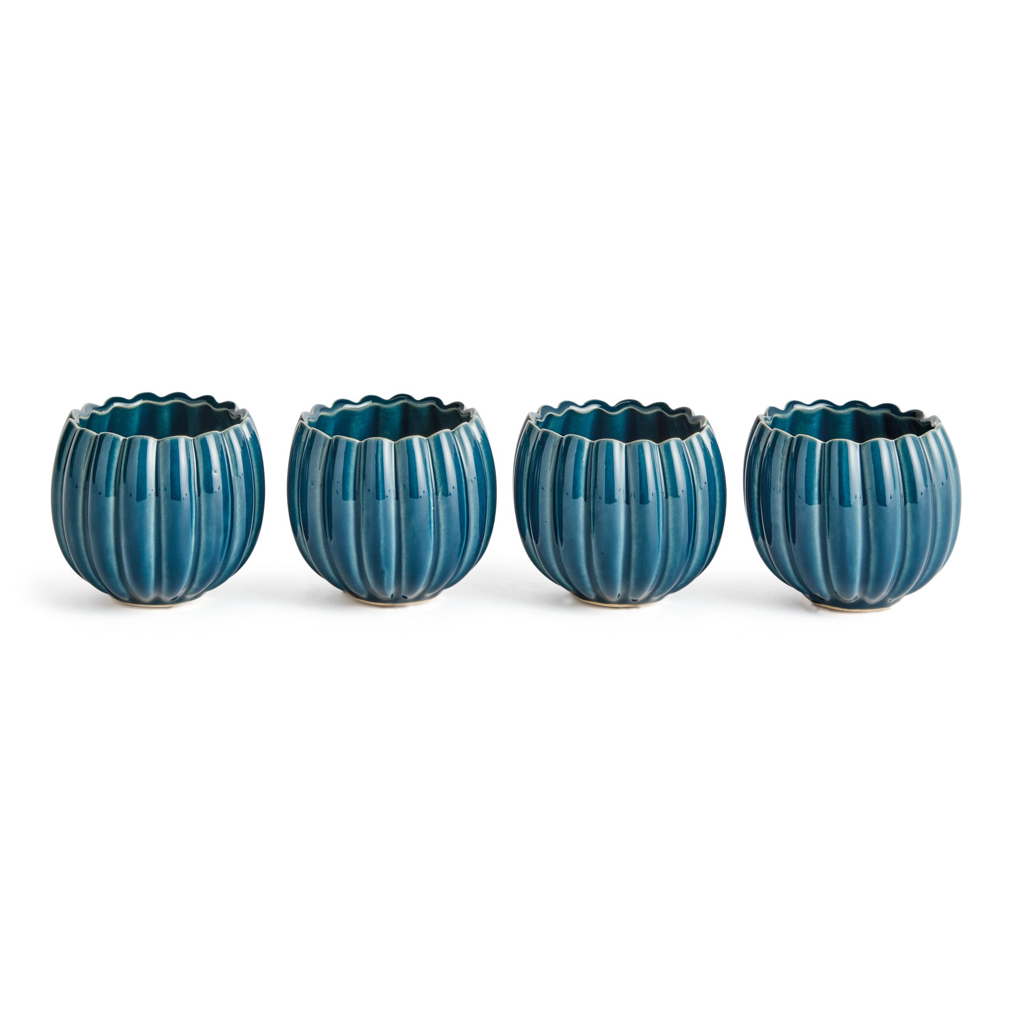 Powell Blue Mini Pots, Set of 4