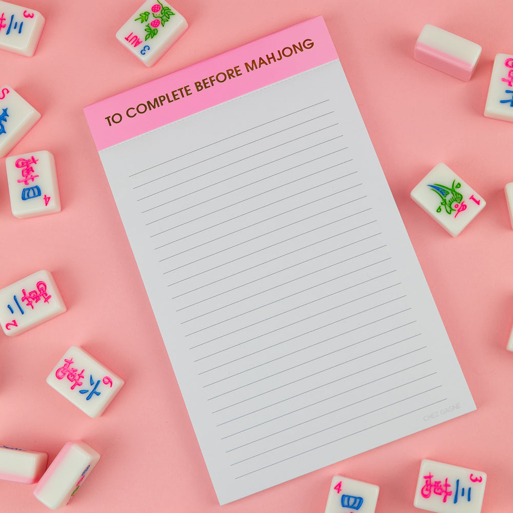 Lined Notepad, To Complete Before Mahjong