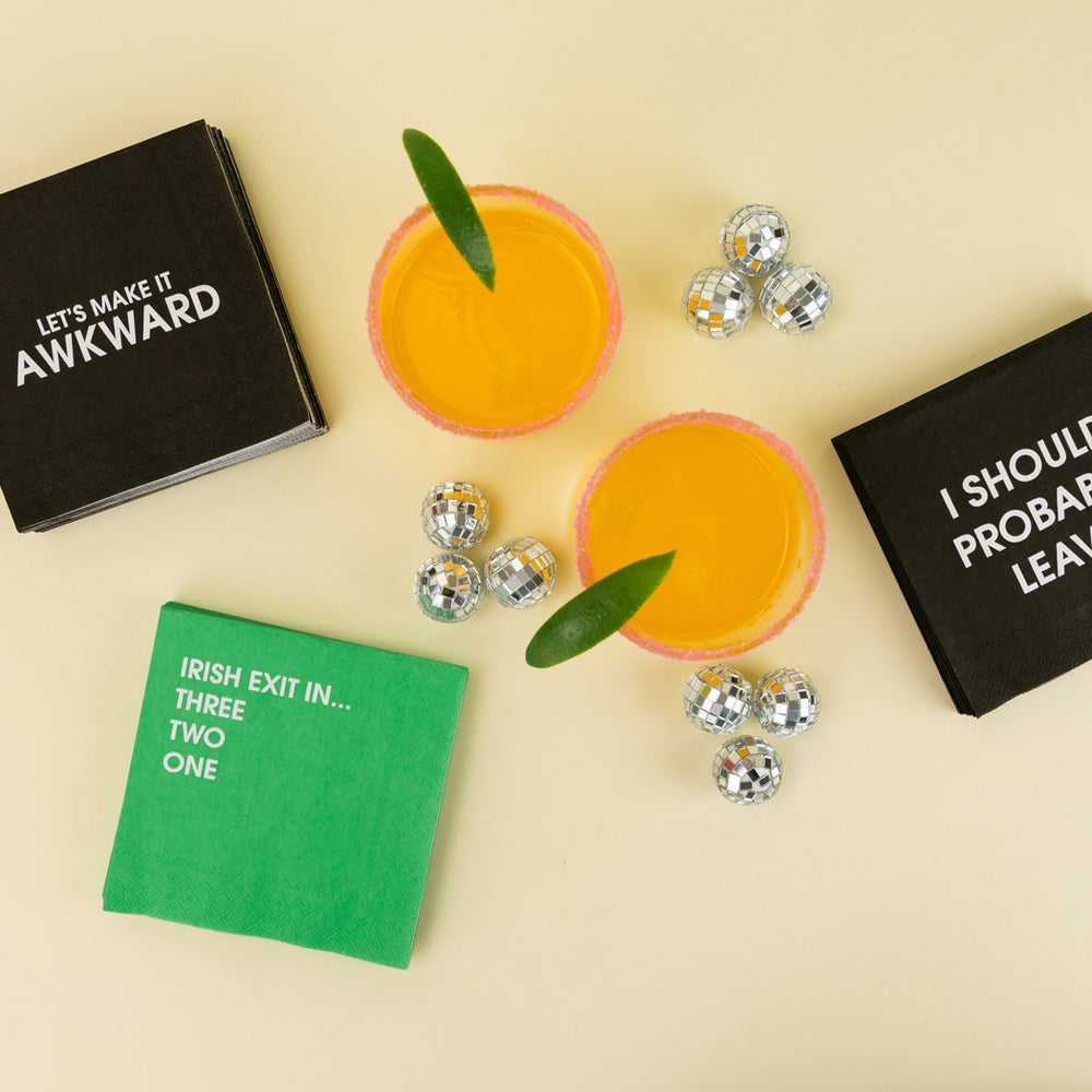 Irish Exit in 3, 2, 1, Cocktail Napkins