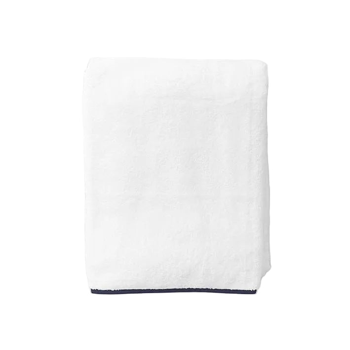 Weezie Signature Bath Towel, Navy on White