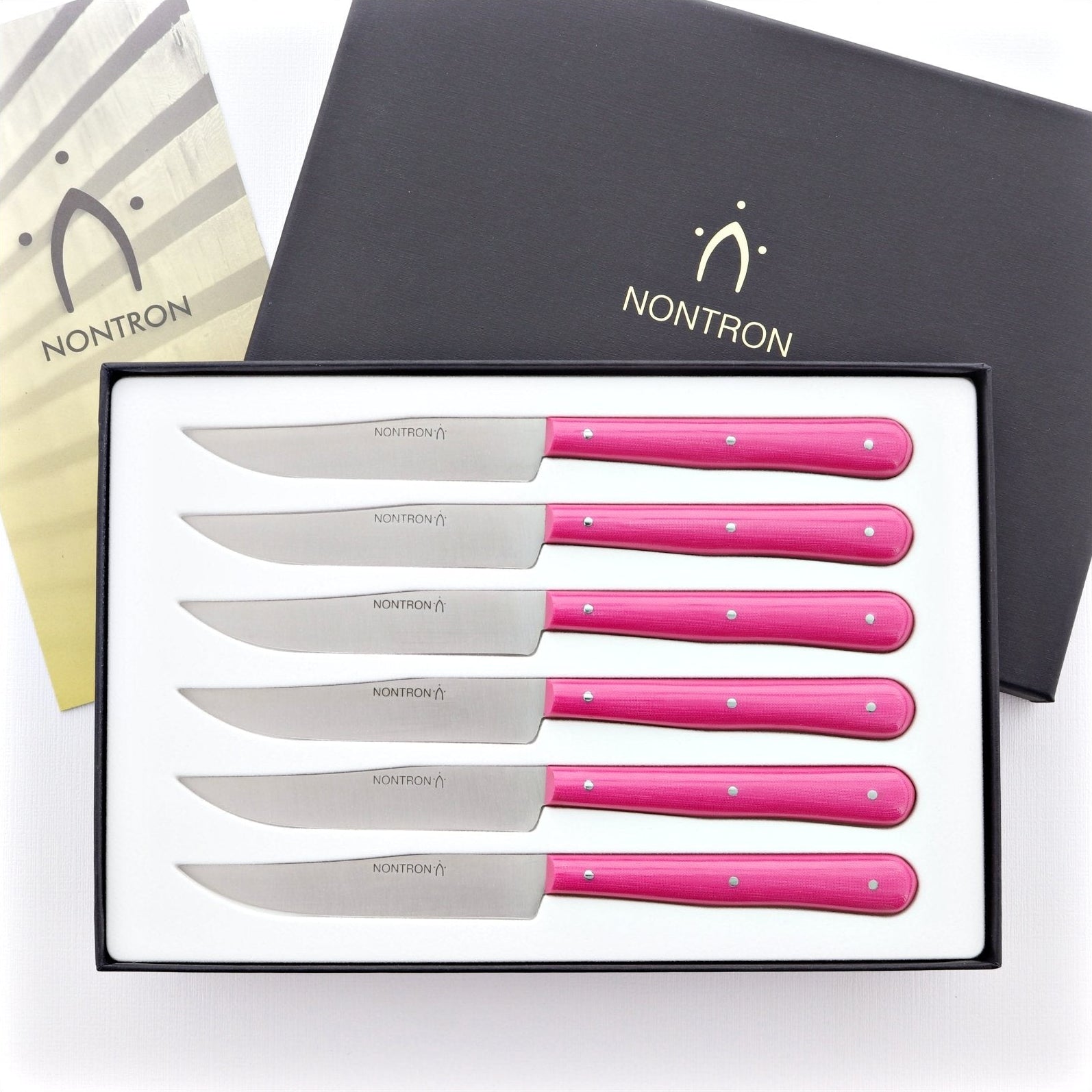 Nontron Steak Knives Fuchsia Compressed Fabric