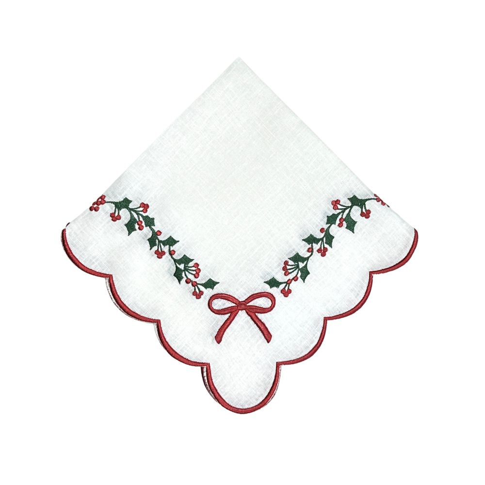 Holly & Bows Napkins, Set of 4