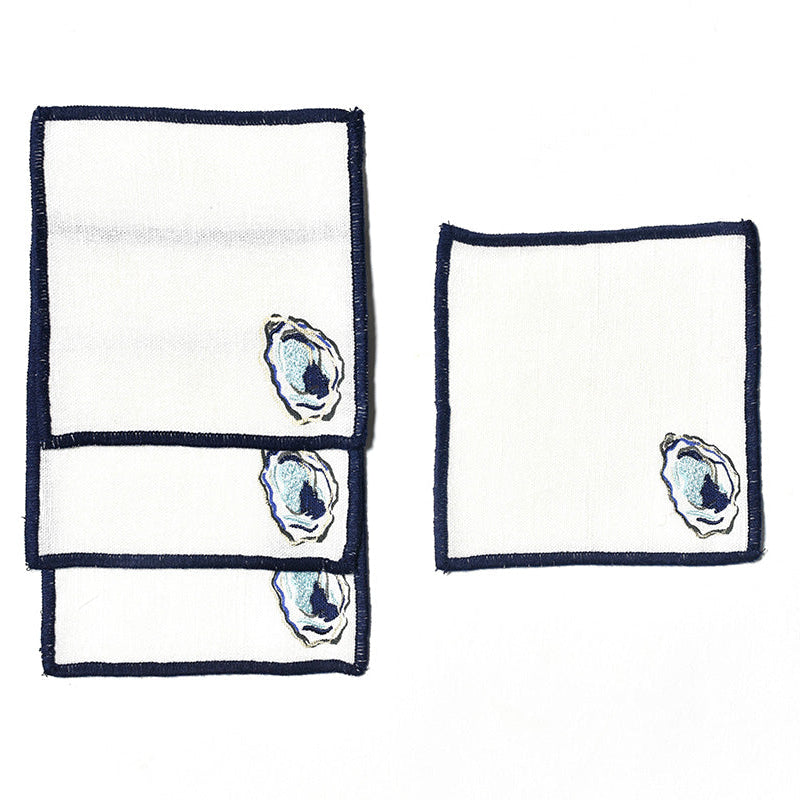 Oyster Cocktail Napkins, Set of 4